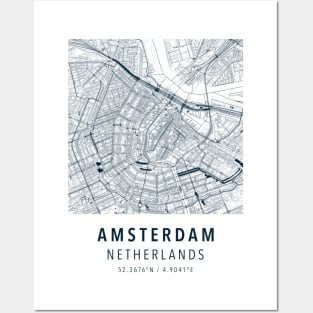 amsterdam simple map Posters and Art